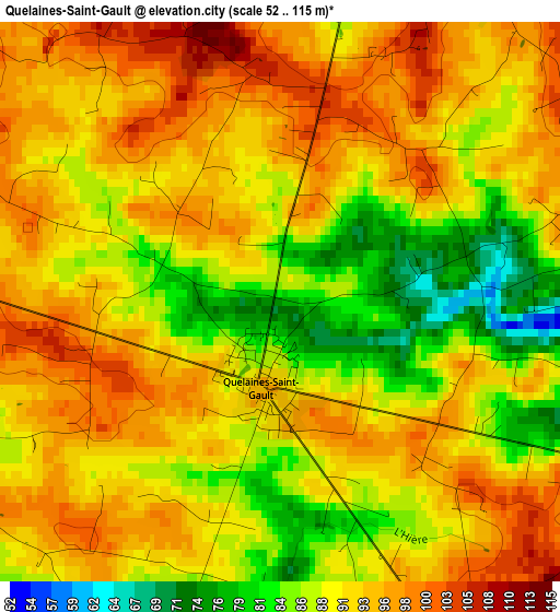 Quelaines-Saint-Gault elevation map