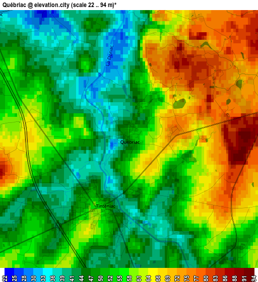 Québriac elevation map