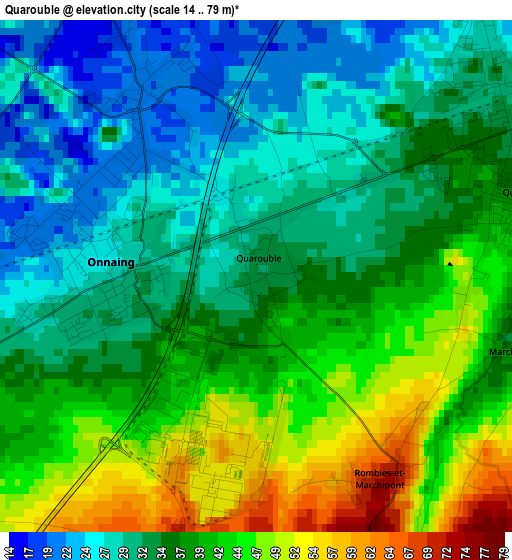 Quarouble elevation map