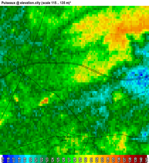 Puiseaux elevation map