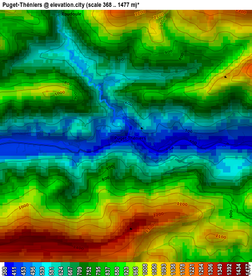 Puget-Théniers elevation map