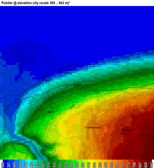 Publier elevation map