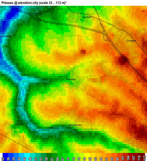 Préseau elevation map