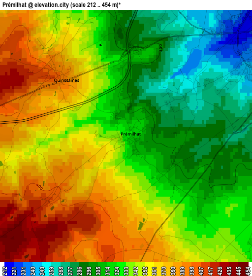 Prémilhat elevation map