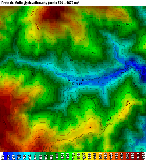 Prats de Molló elevation map