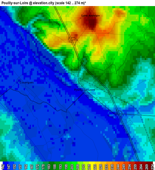 Pouilly-sur-Loire elevation map