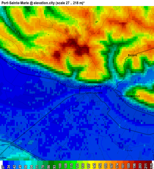 Port-Sainte-Marie elevation map