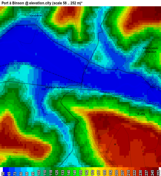 Port à Binson elevation map