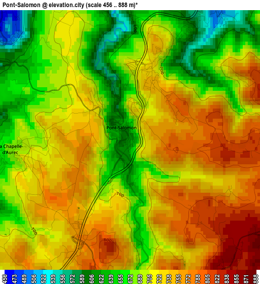 Pont-Salomon elevation map