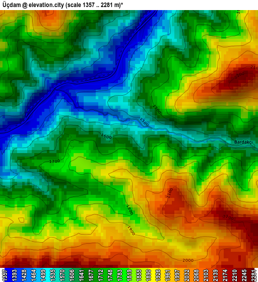 Üçdam elevation map