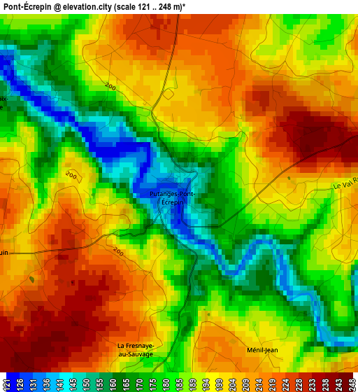 Pont-Écrepin elevation map