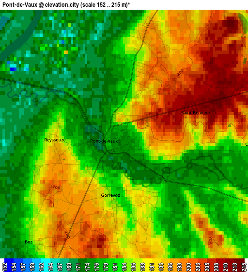 Pont-de-Vaux elevation map