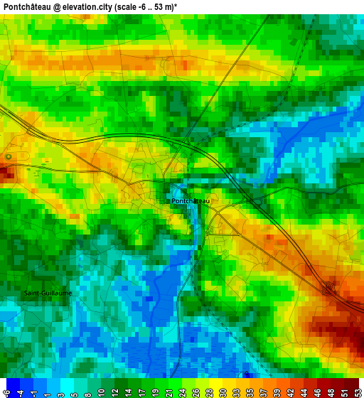 Pontchâteau elevation map