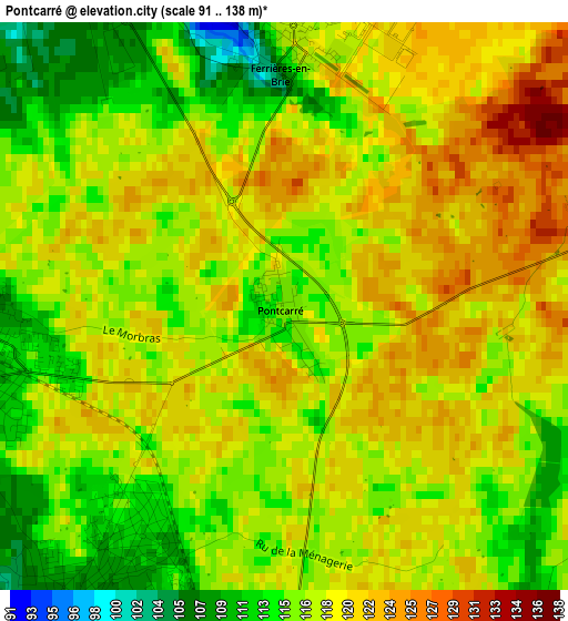 Pontcarré elevation map
