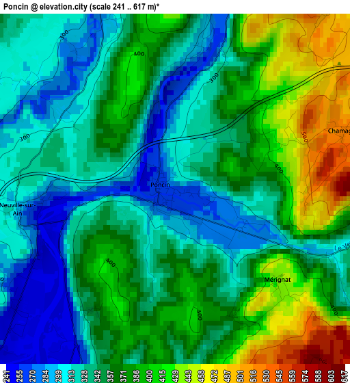 Poncin elevation map