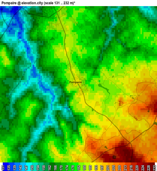 Pompaire elevation map