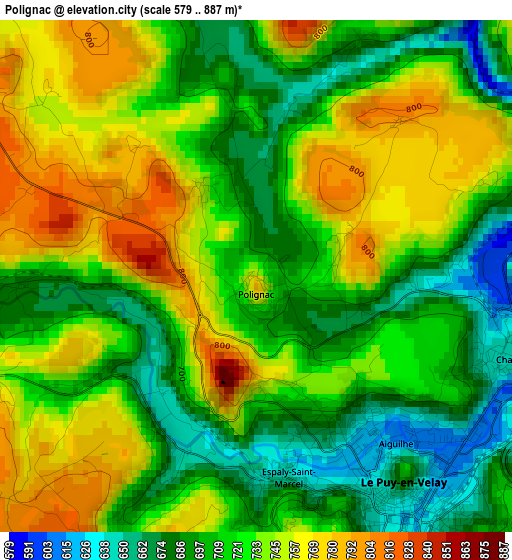 Polignac elevation map