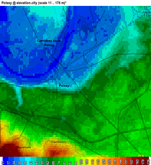 Poissy elevation map