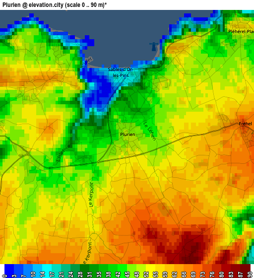 Plurien elevation map