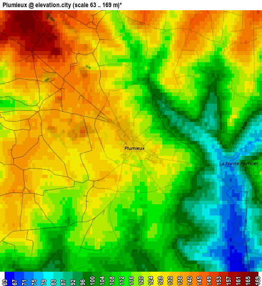 Plumieux elevation map