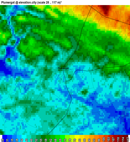 Plumergat elevation map