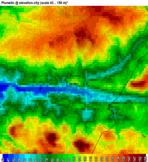 Plumelin elevation map