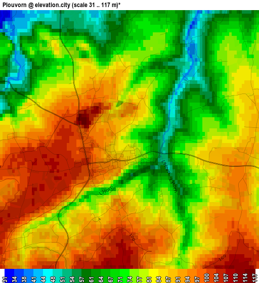 Plouvorn elevation map