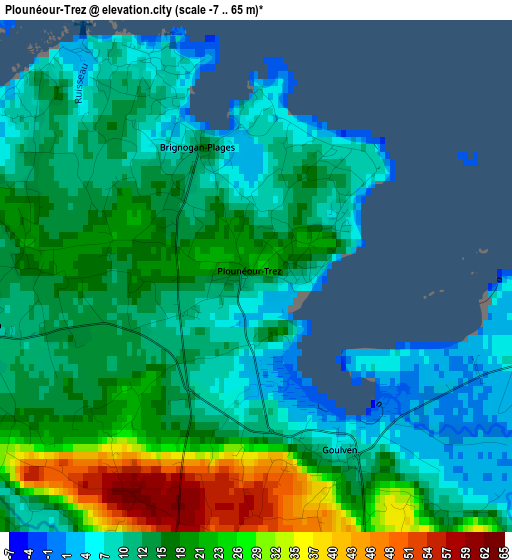 Plounéour-Trez elevation map