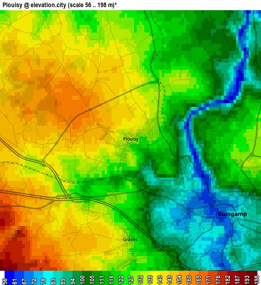 Plouisy elevation map