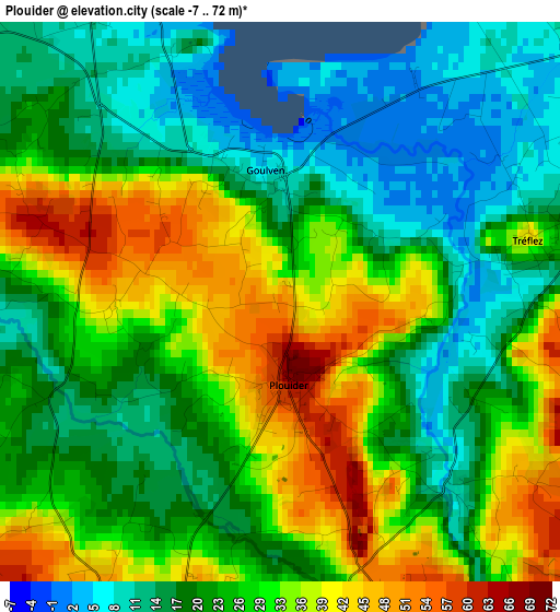 Plouider elevation map