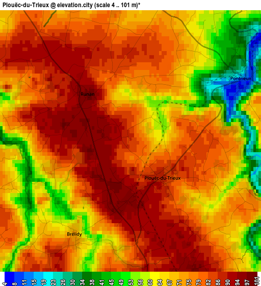 Plouëc-du-Trieux elevation map