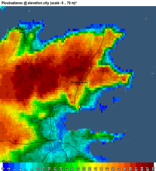 Ploubazlanec elevation map
