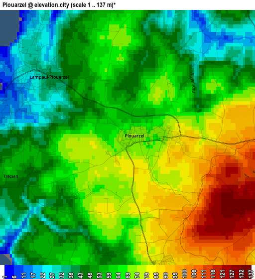 Plouarzel elevation map