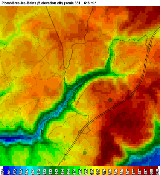 Plombières-les-Bains elevation map