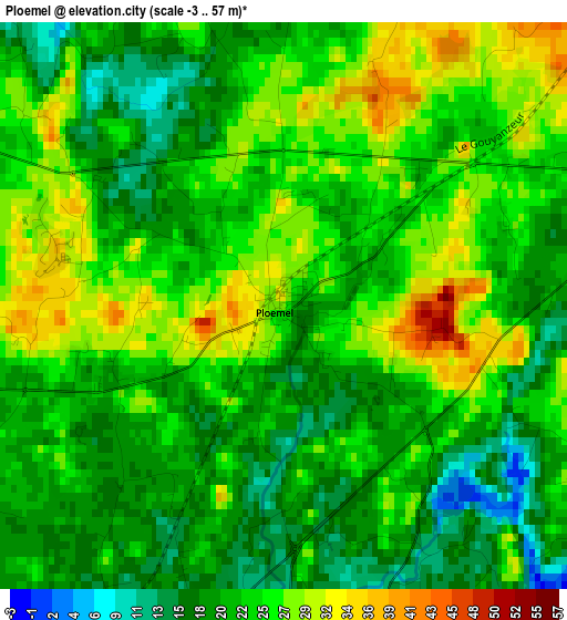 Ploemel elevation map