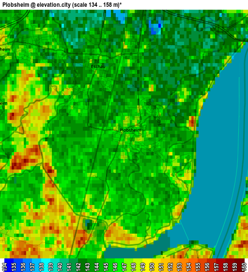 Plobsheim elevation map