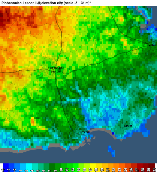 Plobannalec-Lesconil elevation map