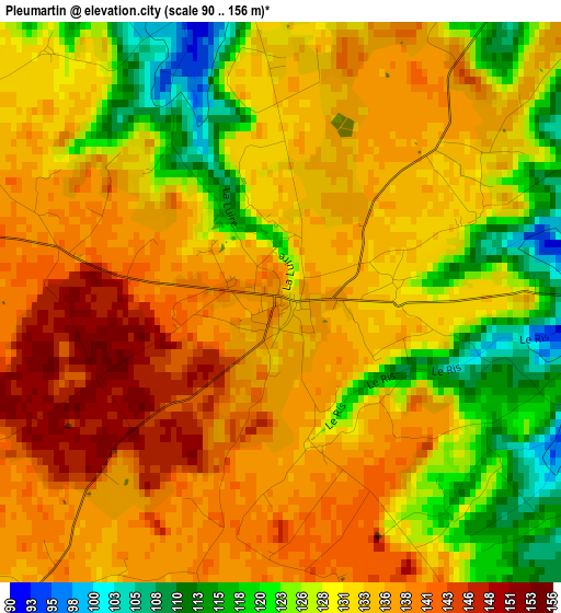 Pleumartin elevation map