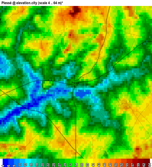 Plessé elevation map