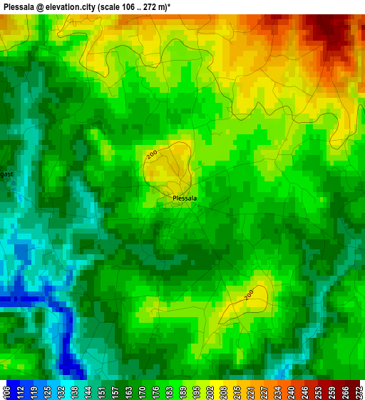 Plessala elevation map