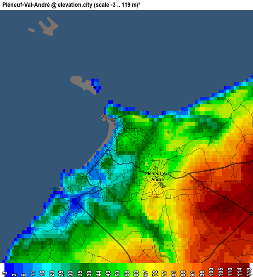 Pléneuf-Val-André elevation map