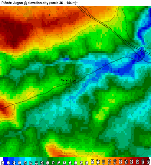 Plénée-Jugon elevation map