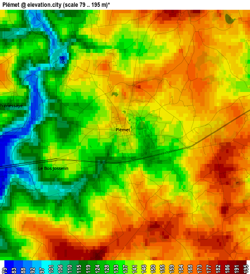 Plémet elevation map