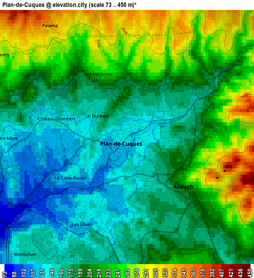 Plan-de-Cuques elevation map