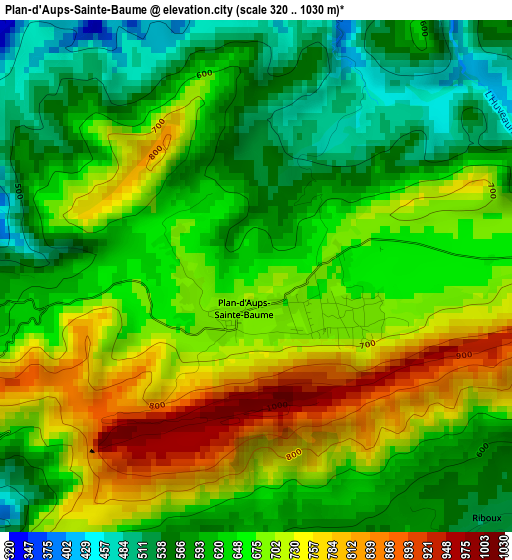 Plan-d'Aups-Sainte-Baume elevation map