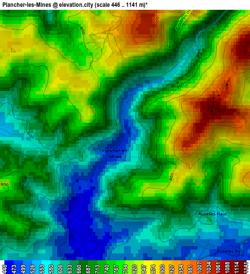 Plancher-les-Mines elevation map