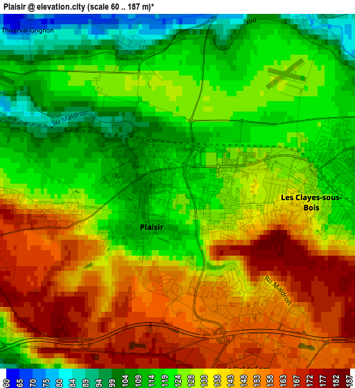 Plaisir elevation map