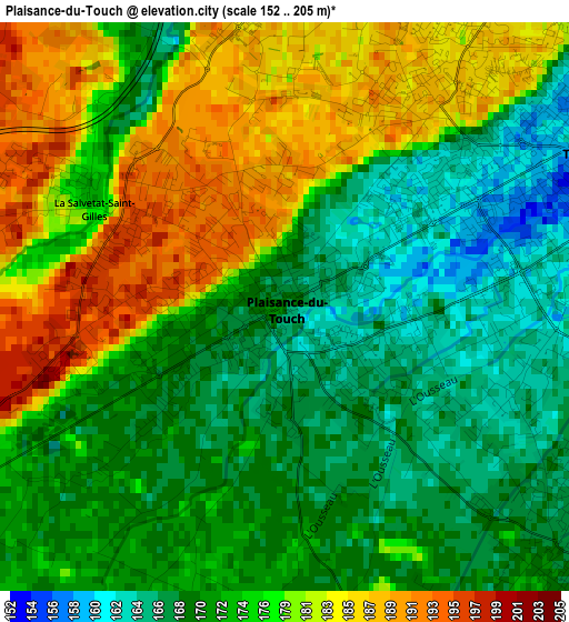 Plaisance-du-Touch elevation map