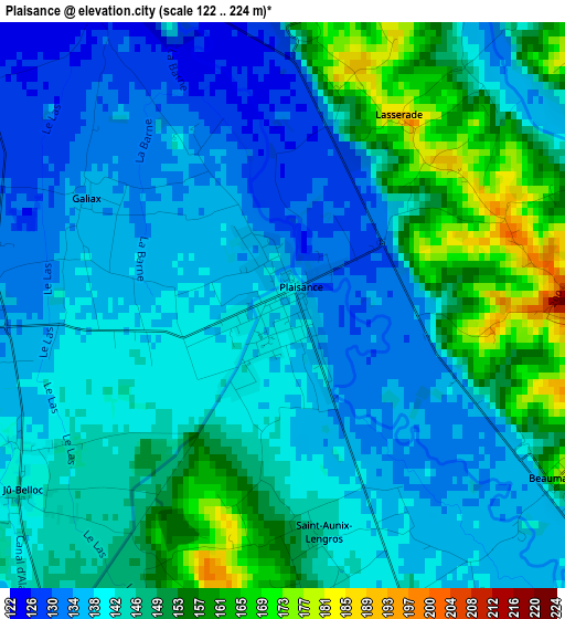 Plaisance elevation map