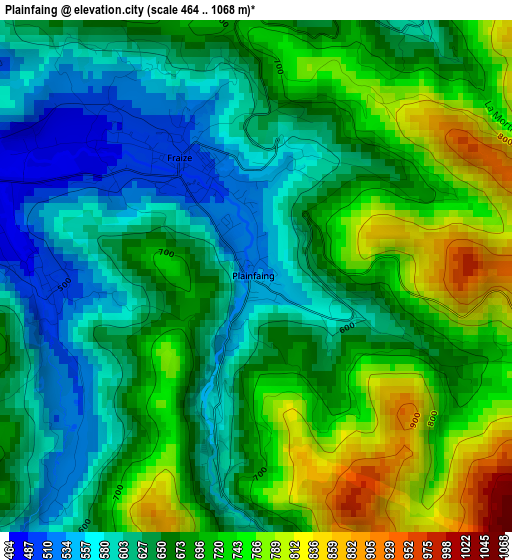 Plainfaing elevation map